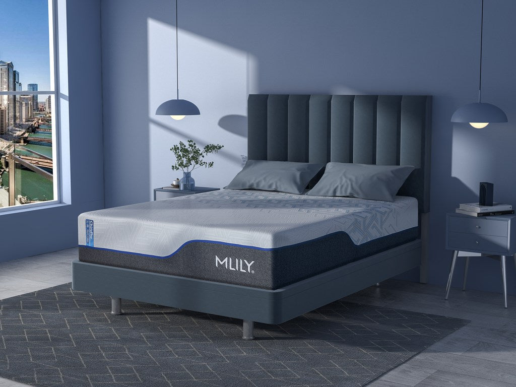 MILLY mattress in a room with a city view