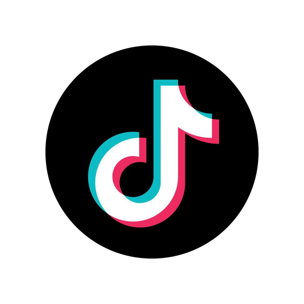 TikTok logo on a black circular background