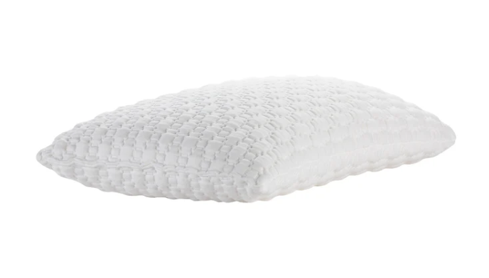 White textured Mlily pillow on a white background